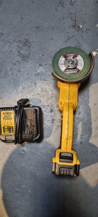 flex polizor dewalt dcg 412 cu baterie 18v 5Ah si incarcator DCB115