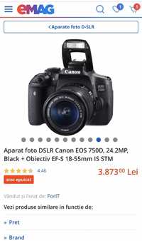 Aparat foto Canon EOS 750D