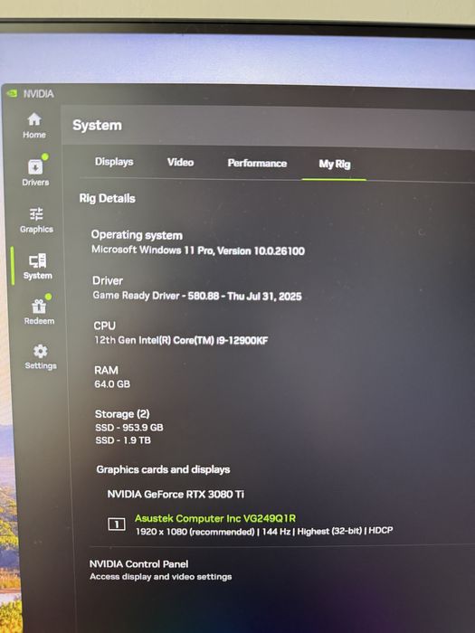 PC Gaming Legion T7 RTX 3080TI I9 64gb ram 3TB SSD