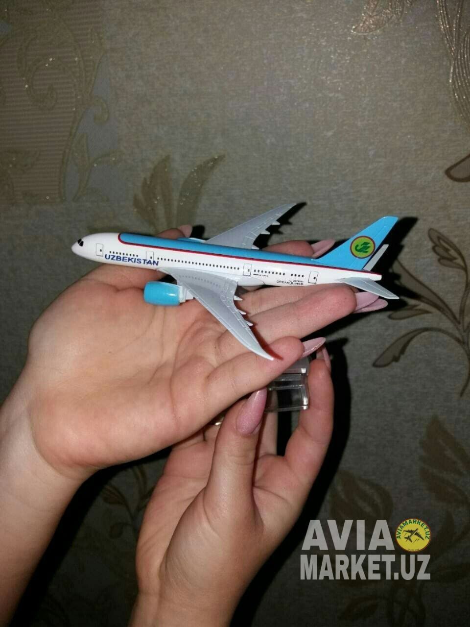 Самолёт модель Boeing 787-800 Dream liner Uzbekistan Airways (сувенир)