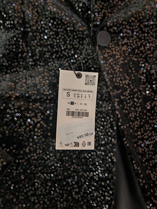 Sacou paiete Zara negru