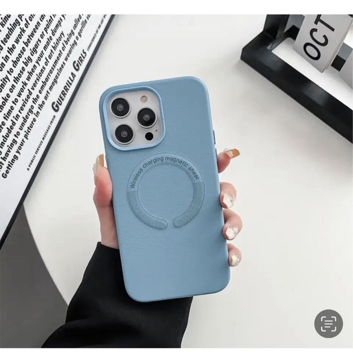 Iphone 14/15/PRO/MAX/PLUS Husa Piele Cerc Magnetic Interior Alcantara