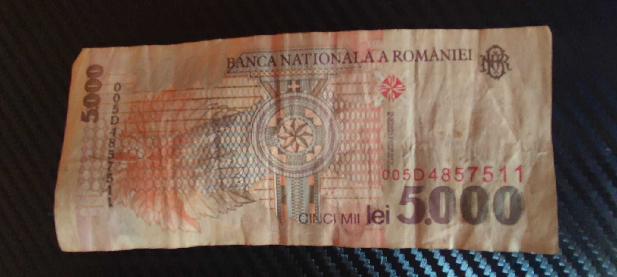 Vand bancnota 5000 de lei,1998 Lucian Blaga