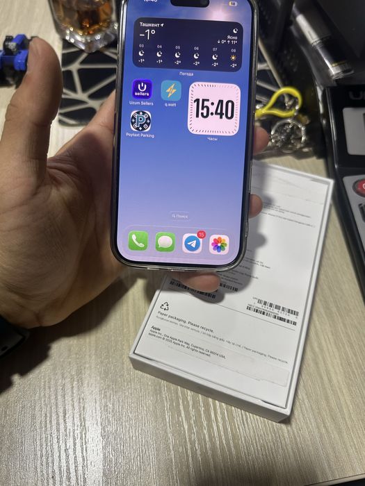 iPhone 16 pro, 93%, 256gb, Silver, Korobka bor