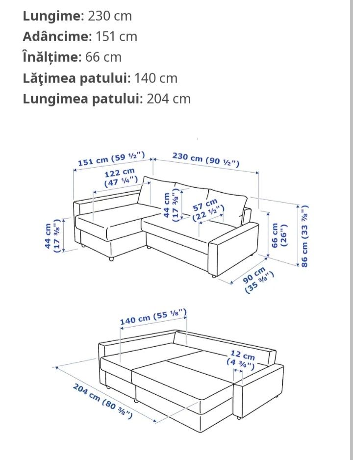 Canapea extensibila pt. 3 locuri