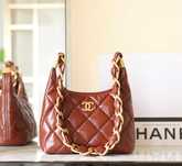 Geanta Chanel Hobo small 25cm, maro, Premium