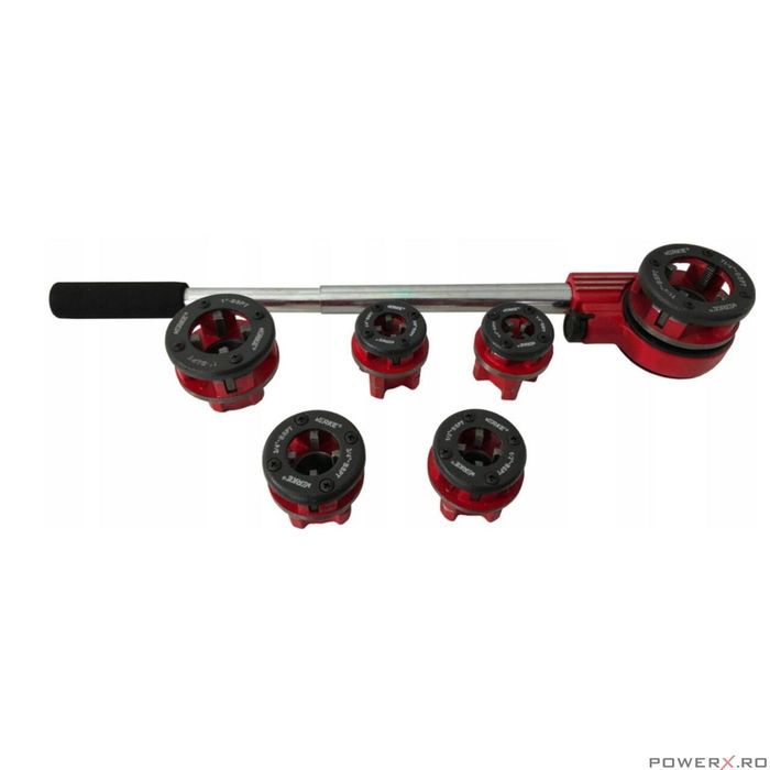 Trusa filetat tevi 1/4", 3/8", 1/2", 3/4", 1", 1-1/4", 6 piese, Verke