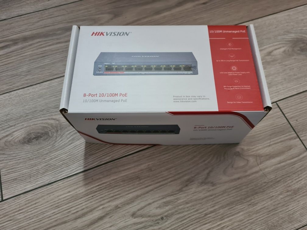 Vand switch poe Hikvision 8 ch