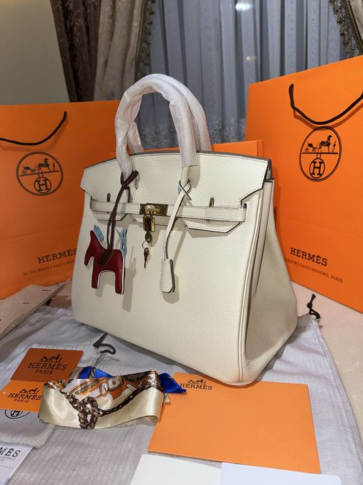 Geanta Hermes Birkin 35cm Crem/Accesorii Gold