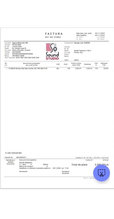 Vând Eurolite Led TMH BAR S120