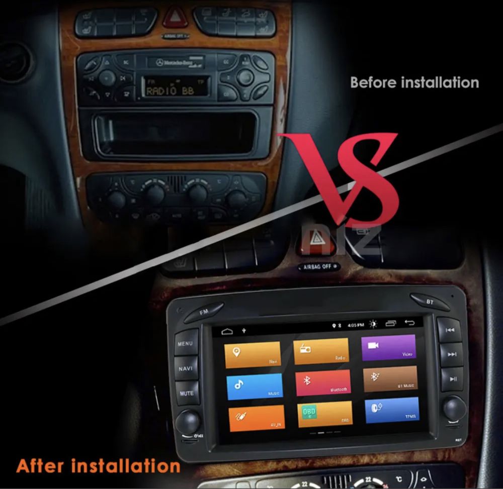 Navigatie Android Mercedes w203 w209 - WIFI, Bluetooth CARPLAY 1-8GB