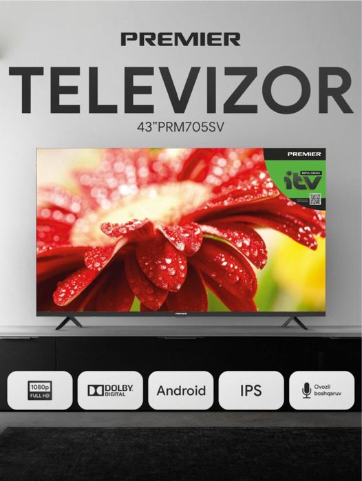 Telvizr Premeir 43PRM705SV. галасавой пулты. Для дома.