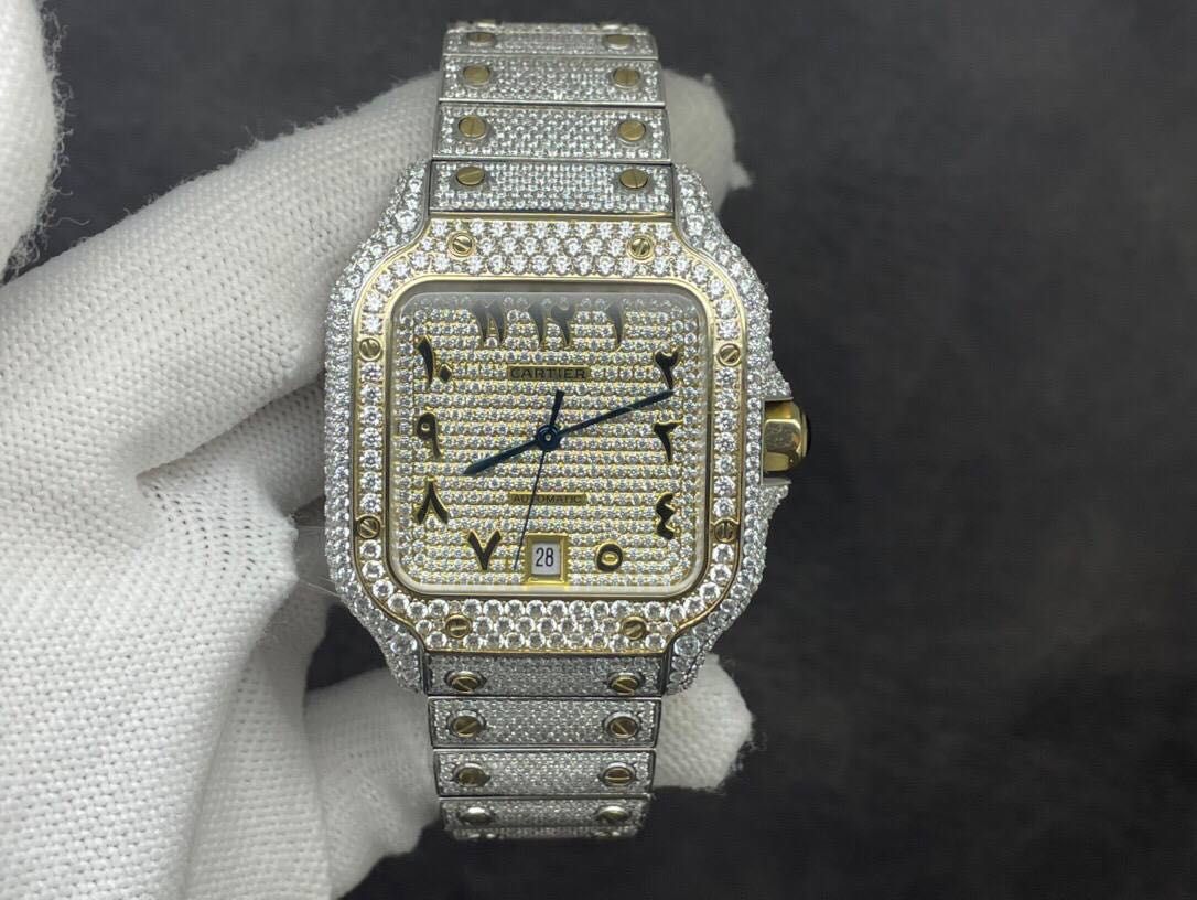 Cartier Santos 100 XL Full Diamond Coolection