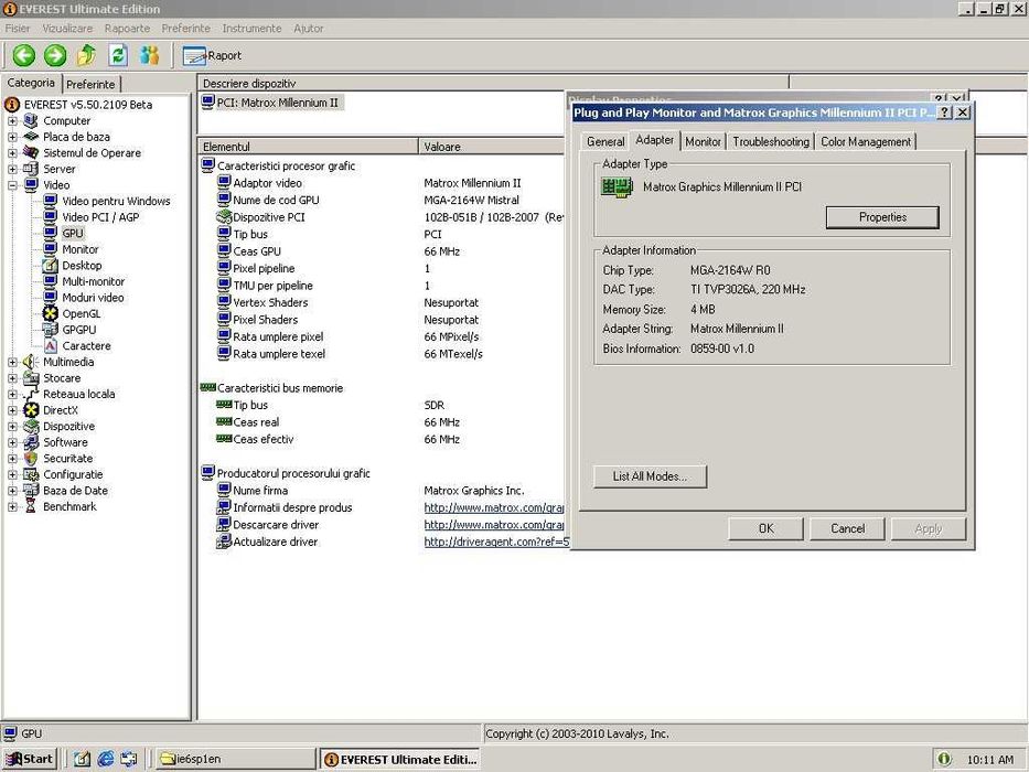 Placi video retro PCI Matrox Millenium 2 4MB si S3 Virge DX 2MB