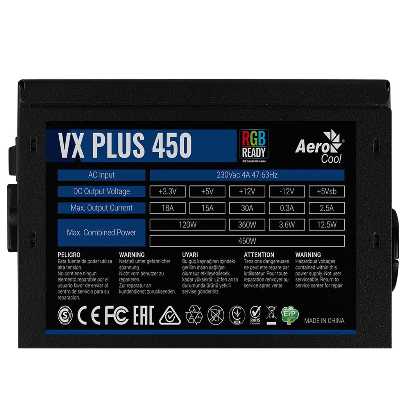 Блок питание AEROCOOL  VX 450 W PLUS          (NT2083)