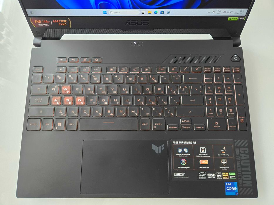 Геймърски мощен лаптоп ASUS TUF Gaming F15-НЕРАЗЛИЧИМ ОТ НОВ