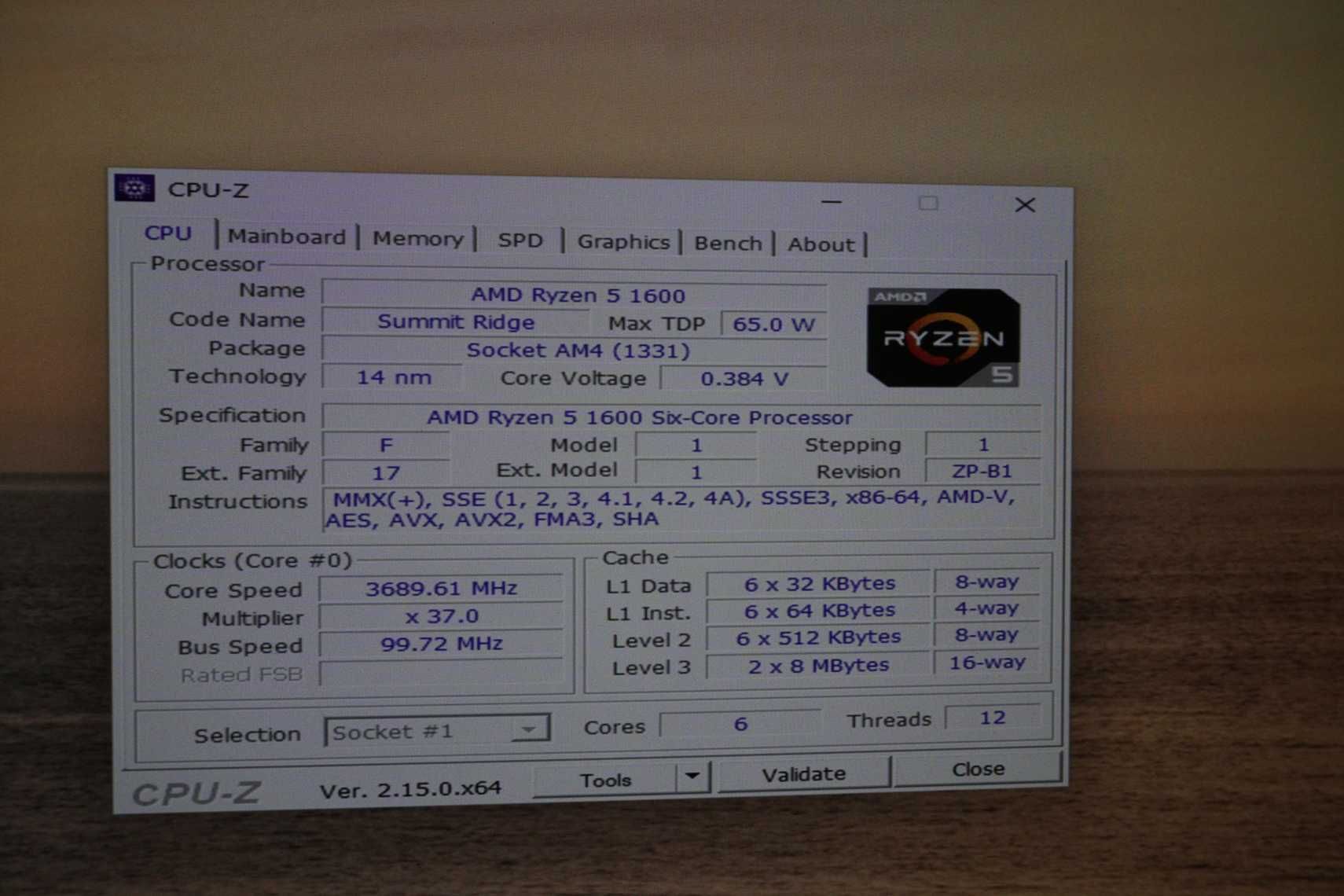 [AM4] Процесор CPU AMD Ryzen 5 1600 6c 12t / Вкл.ДДС