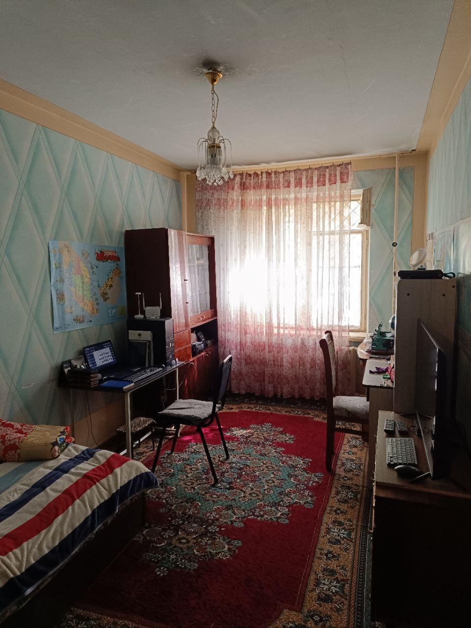 Абай корзинка 3комн 1этаж 80м2 балкон 2,5*6м сред рем комн разд 135т&