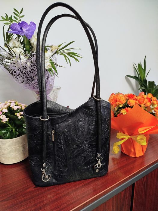 Нова! Дамска чанта- раница от естествена кожа