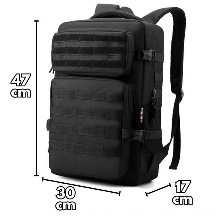 Ghiozdan Design Militar, Spatios, Casual, pentru Drumetii, Negru