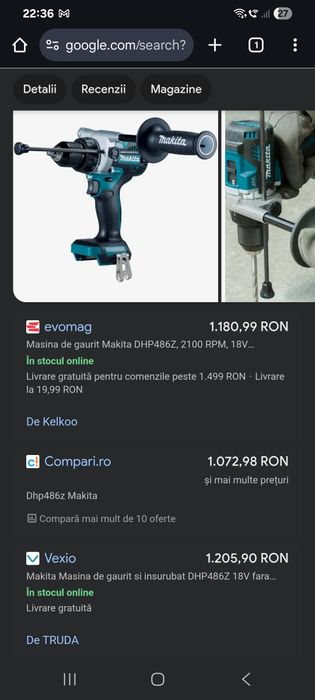 Filetanta makita dhp486 + baterie 3 amperi+ incarcator rapid