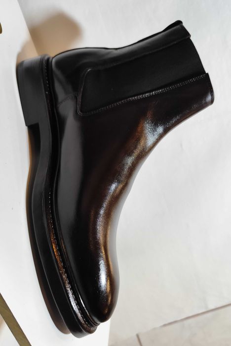 Ghete chelsea 42.5 43 plain toe ZARA NOI piele naturala moale maro