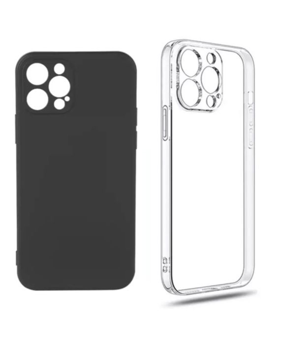 Husa Thin Case Slim 0,2mm Neagra Transparenta Iphone 14/15/16E PRO MAX