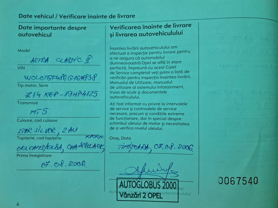 Vand Opel Astra, an fabricatie 2006, 1.4L Benzina. 90 Cai Putere.