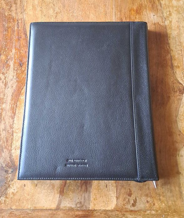 папка луксозна за документи естествена кожа с цип Марксман Marksman A4