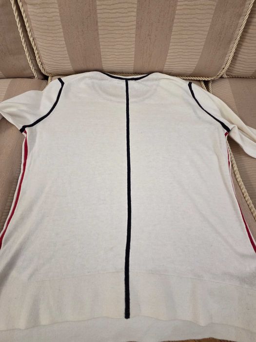 Pulover  Tommy Hilfiger pentru femei, amestec bumbac si casmir,  alb