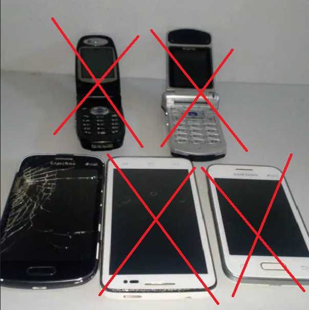 Нерабочие мобильные телефоны на запчасти, коллекционерам