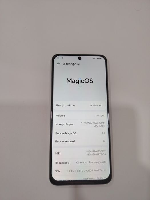 Продаётся смартфон Honor X8 128GB 6RAM smart food sotiladi. ni