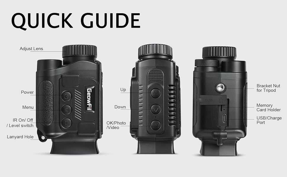 Монокуляр за нощно виждане 4K GeowFiiTech с дисплей