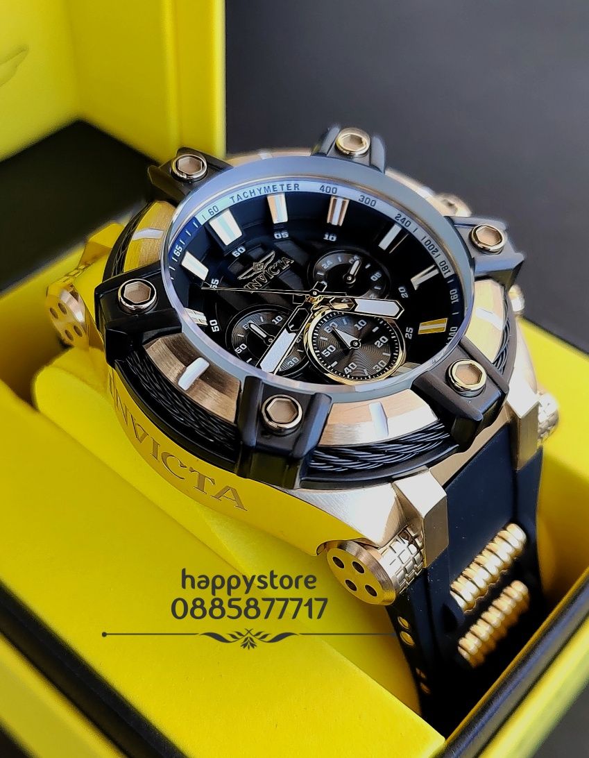 часовник INVICTA Gunmetal Gold 52 mm, Инвикта нов