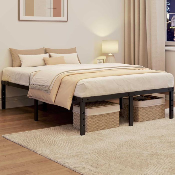 Cadru de pat metalic 140×200 cm stil industrial |S 615072 Black140*200