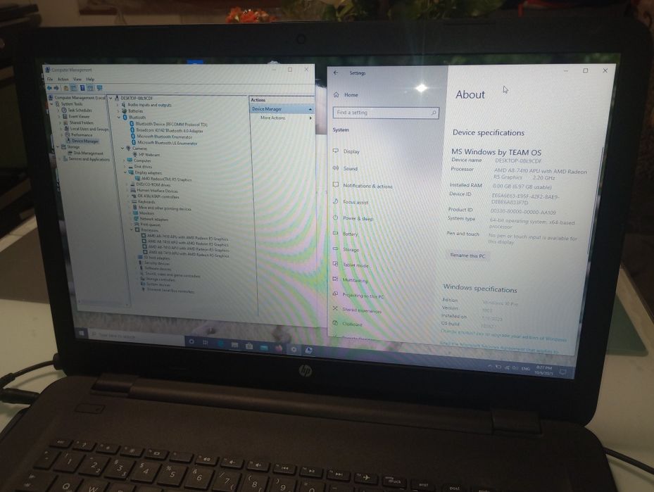 HP 17, 8 gb ram, 1.000 GB, AMD A8, baterie ok, video dedicat 1gb"