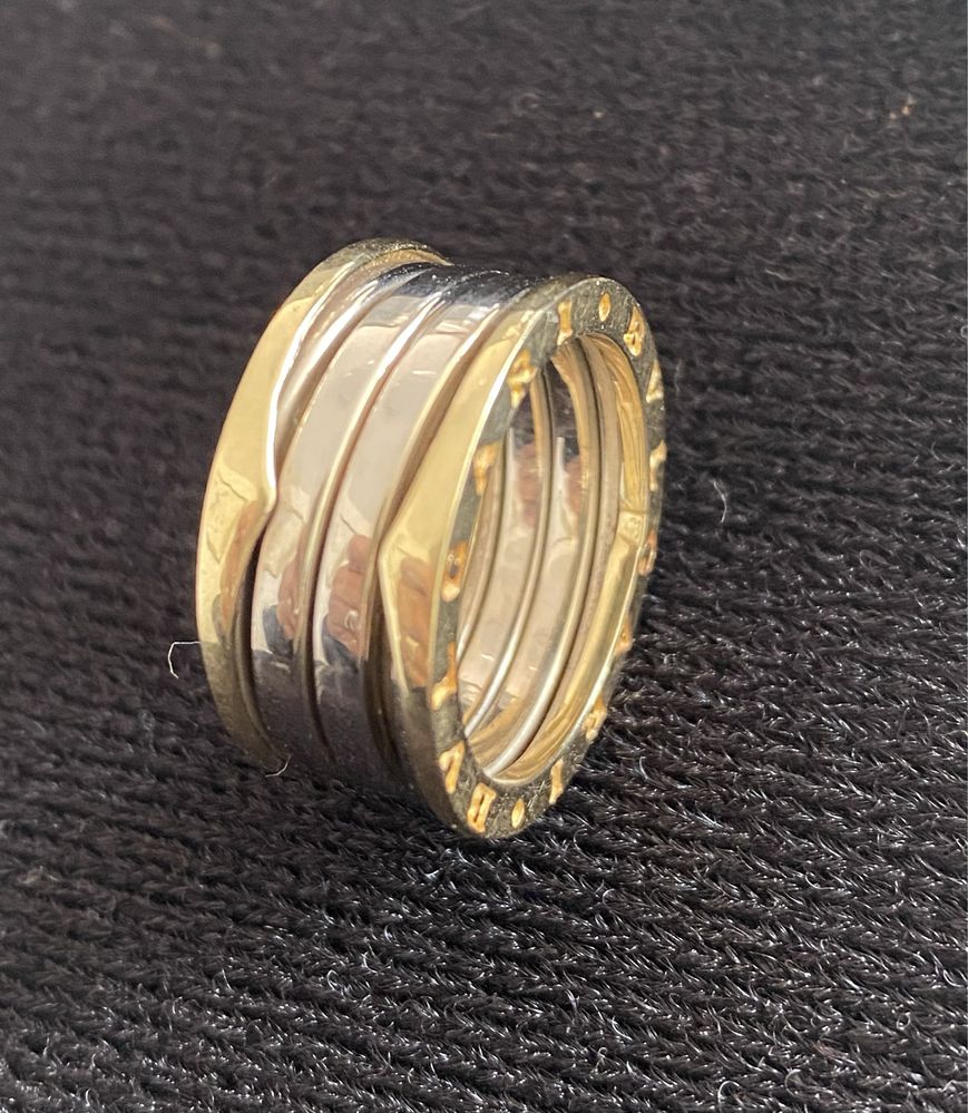 Златен пръстен (3 броя ),  585/14к. Булгари/Bvlgari, модел “B.zero1”