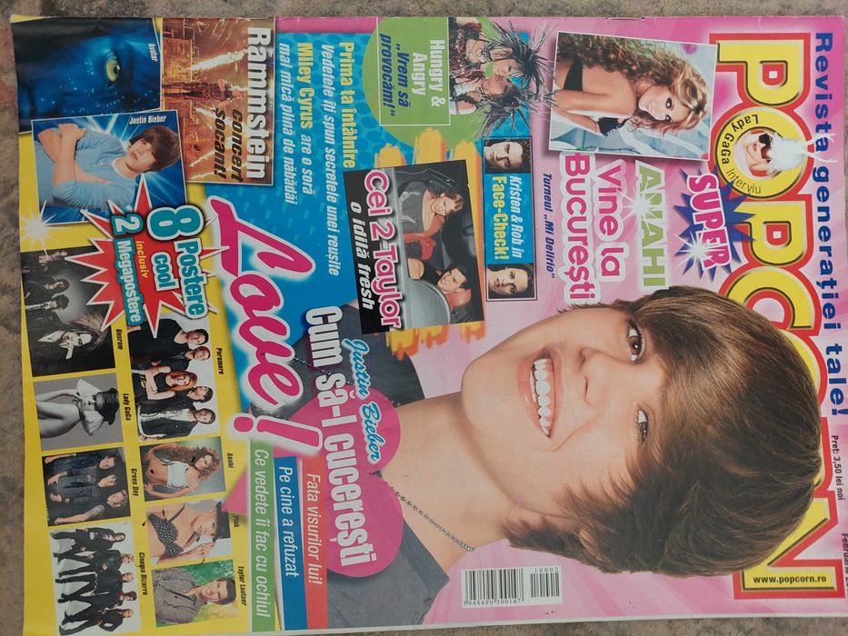 Revista Popcorn cu Justin Bieber pe coperta  nr.2 / 2010
