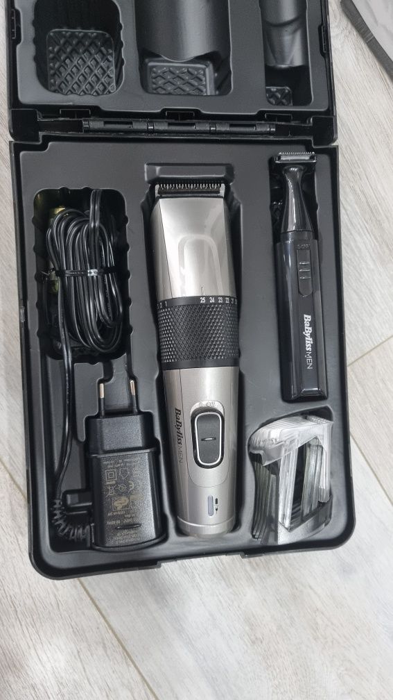 Masina de tuns + Trimmer, BaByliss, Men Smooth Precision, Titan,
