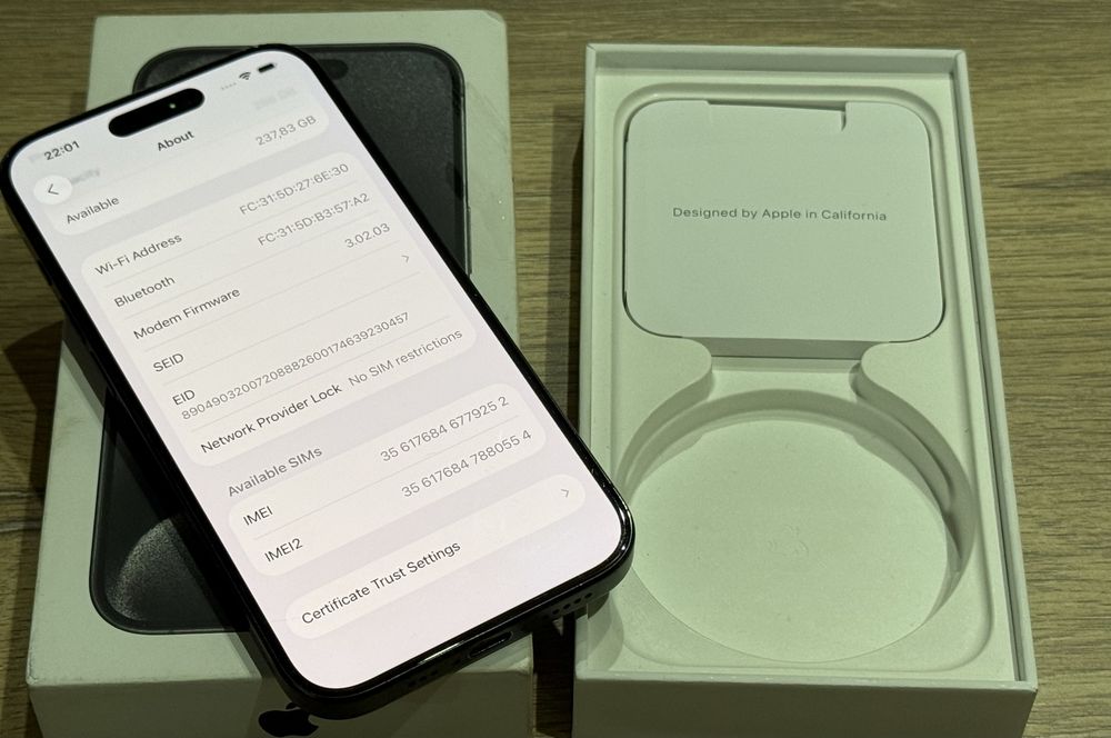 Iphone 15Pro 256GB Black Titanium