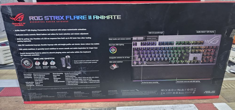 Клавиатура Asus rog strix flare II animate
