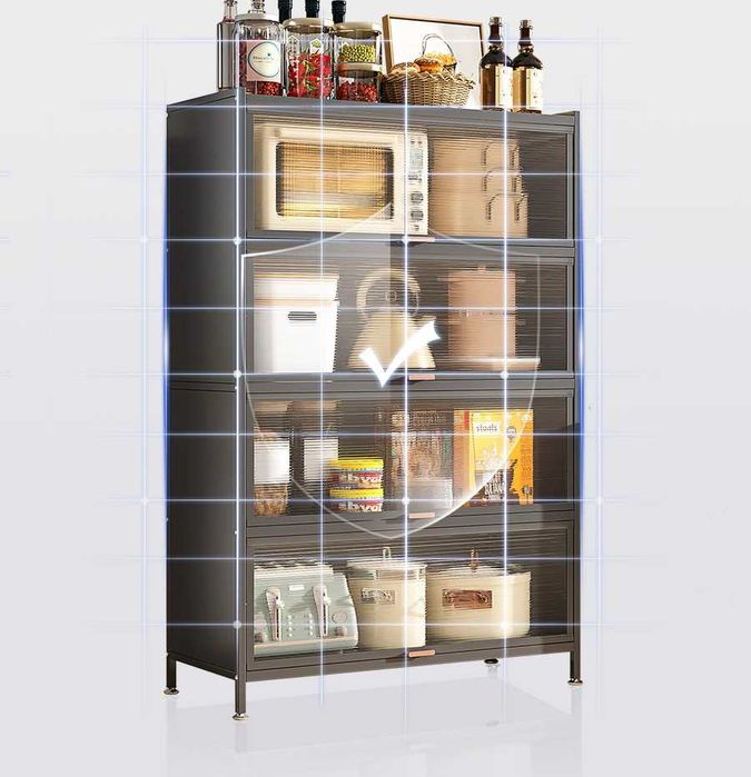 Oshxona uchun metall shkaf eshiklari ichkariga kiradi