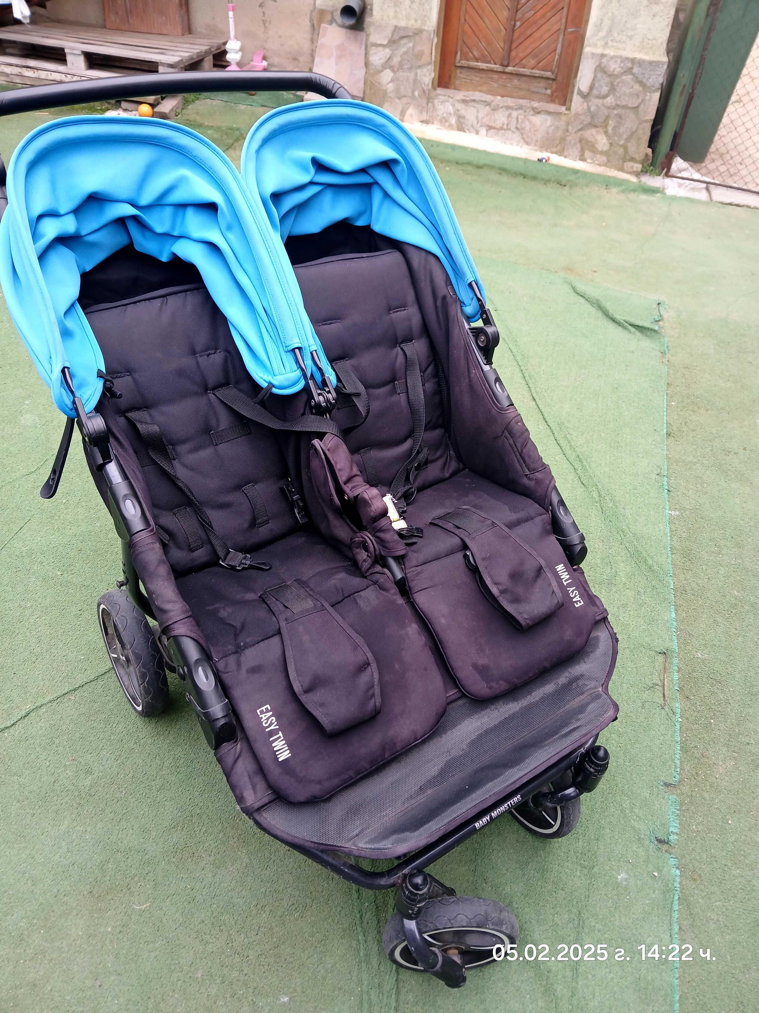 Количка за близнаци Baby monster easy twins