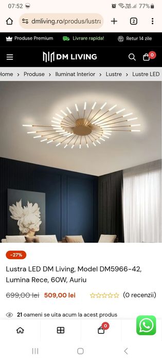 Vând candelabru nou