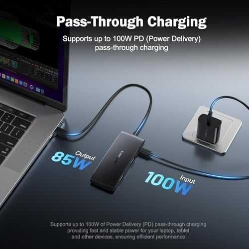 Нов хъб Докинг станция 7-в-1 USB C, двойно 4K HDMI, зареждане 100W