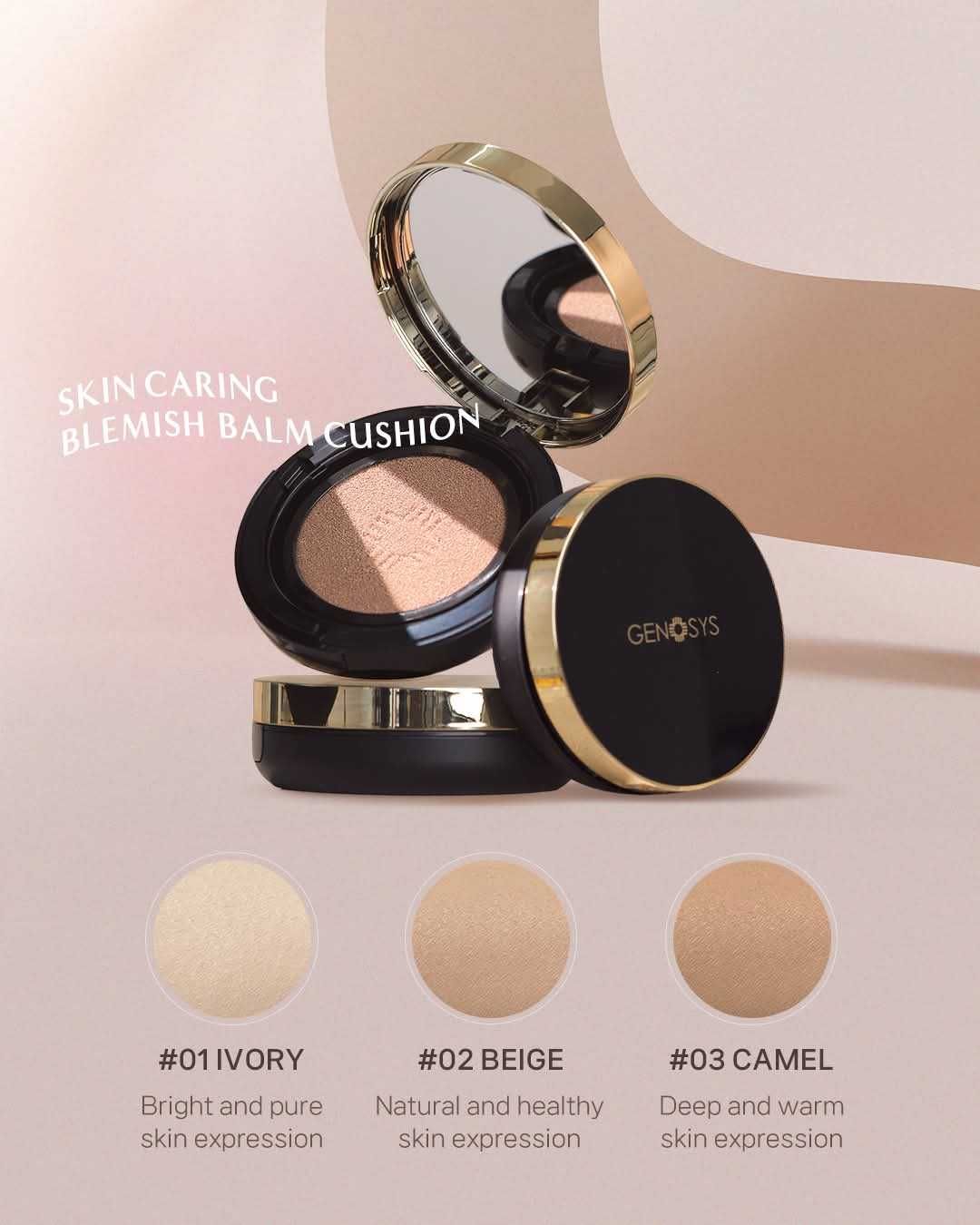 Genosys BB cushion фон дьо тен цвят ivory палитри сенки за очи