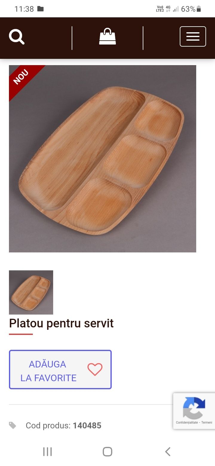 Platou lemn arin.