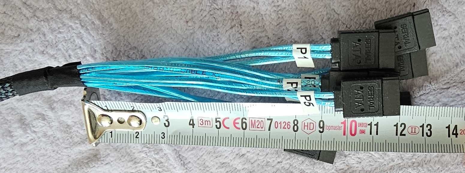 8 х 7Pin Male Data SATA3 / SATAIII SAS 6Gbps кабел - 50 см