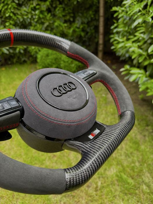 Volan AUDI carbon alcantara nappa S RS A4 A5 A6 A7 A8 S5 Q8 Q7 S7 S8 S