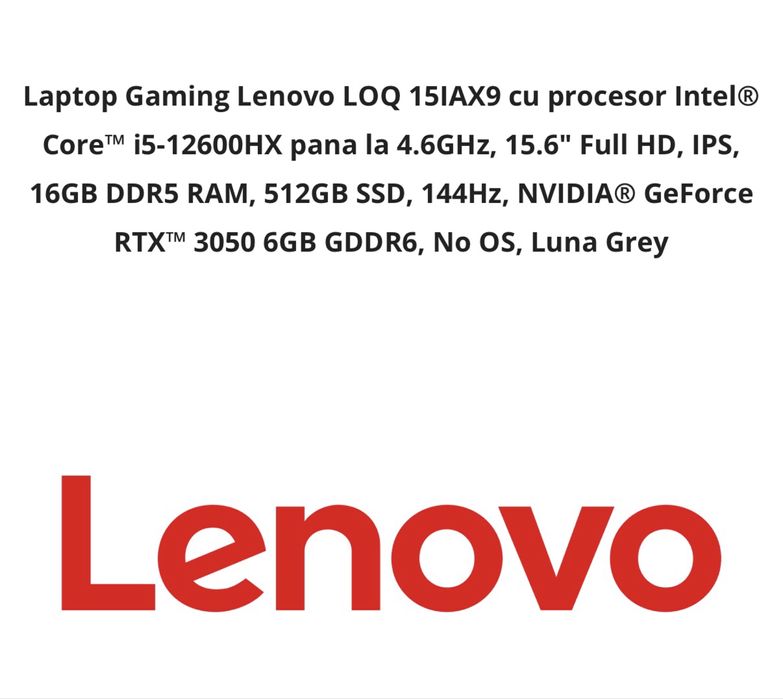 Vand leptop lenovo loq gaming nou garantie